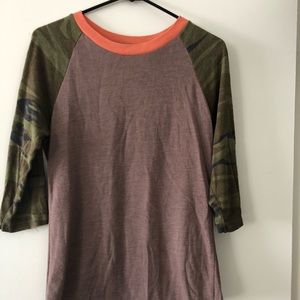 Baseball sleeve army shirt